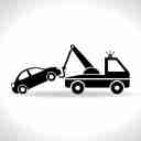 A crane and a car on a platform and Nissan tow Azadi in Qazvin